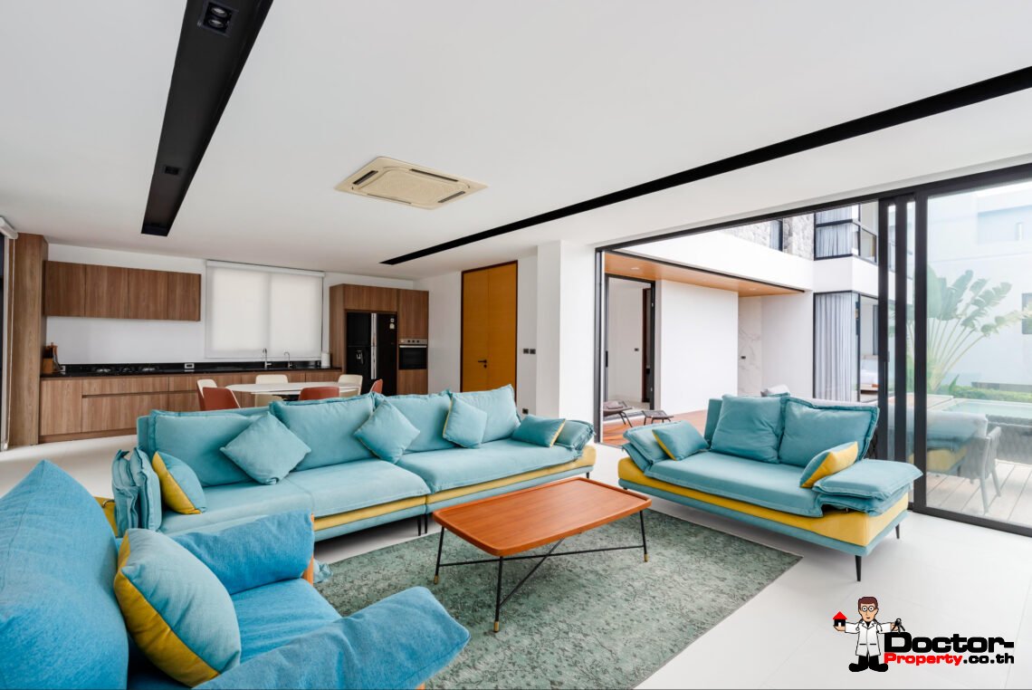 Modern 4 Bedroom Private Pool Villa with Partial Sea View in Plai Laem, Koh Samui – For Sale